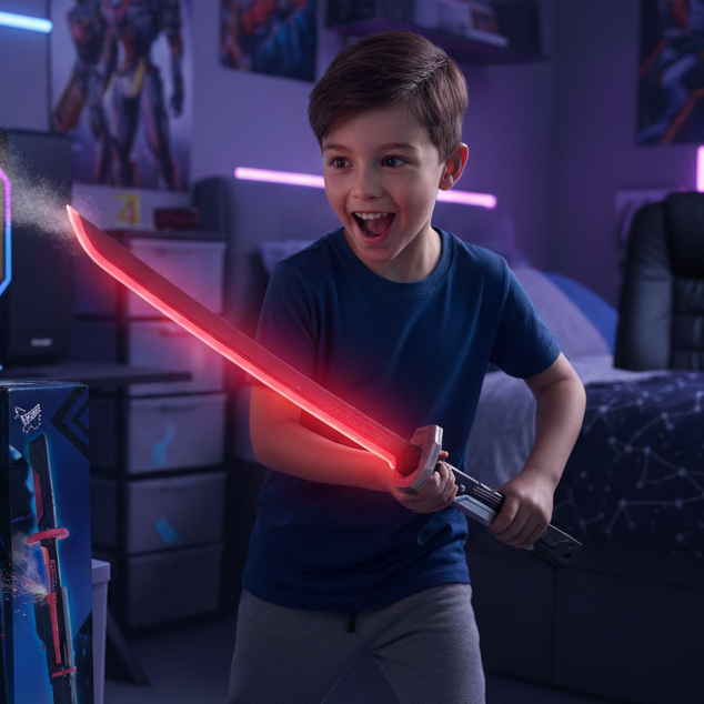 Color Flowing Spark Sword With Smoke