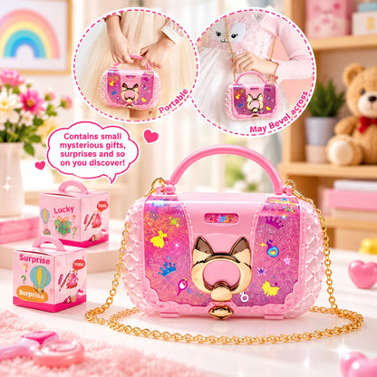 Girls Beauty Makeup Bag Playset Pretend Makeup Kit for Kids