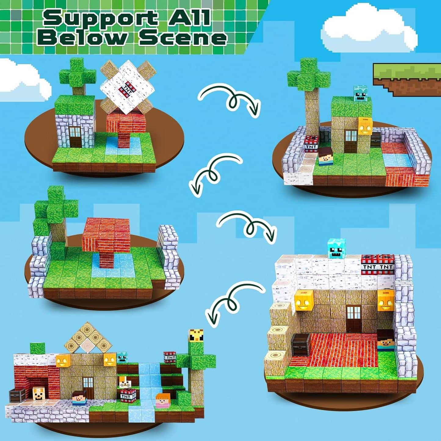 Minecraft Magnetic Building Blocks Cubes 100pc