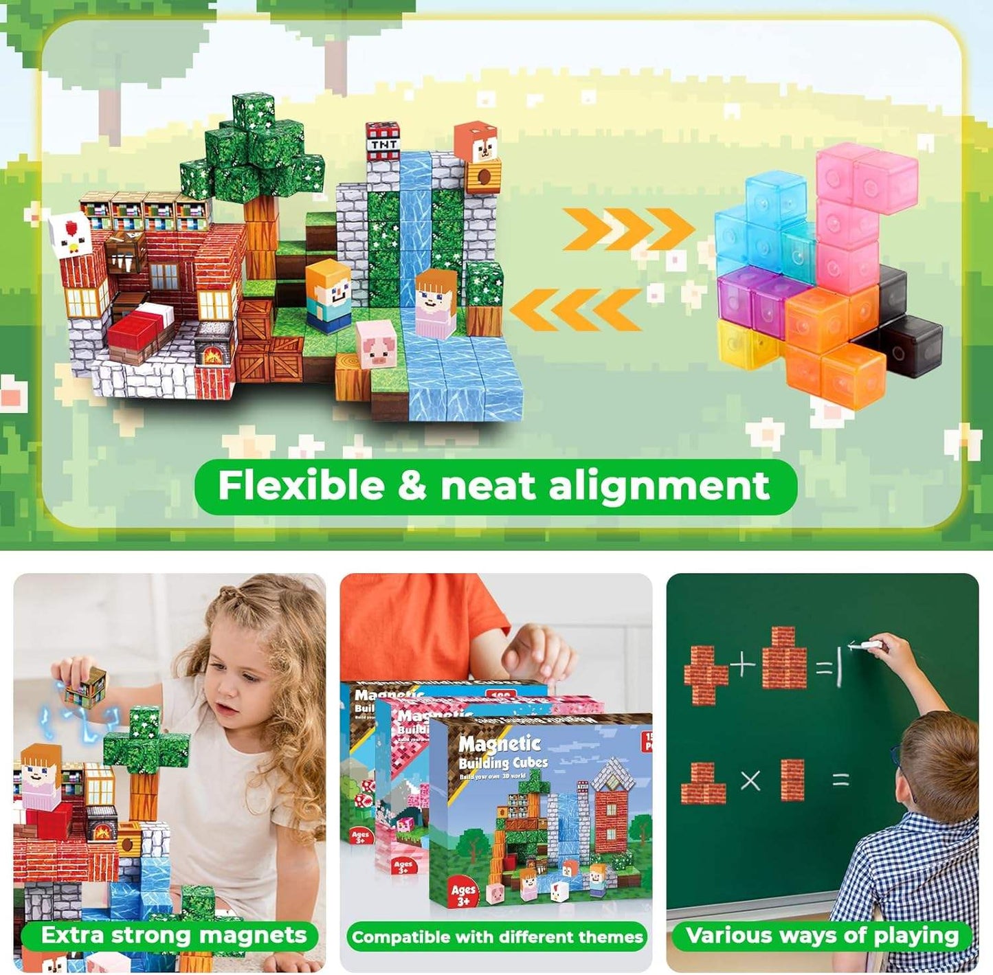 Minecraft Magnetic Building Blocks Cubes 100pc