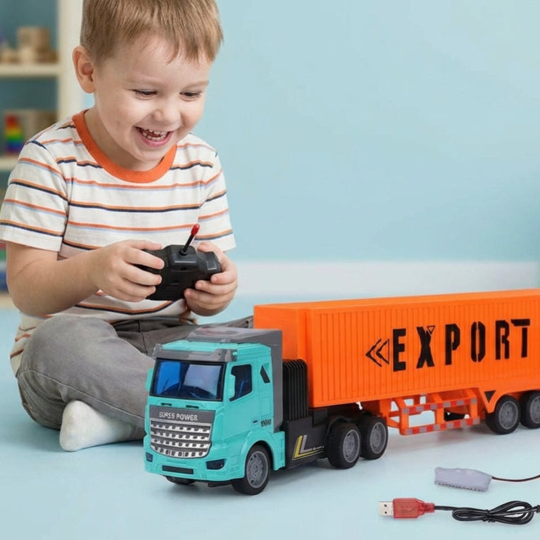 Remote control cargo transport truck toy for kids