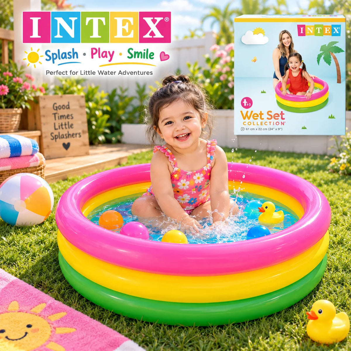 Intex Sunset Glow Baby Pool Inflatable Kids Swimming Pool