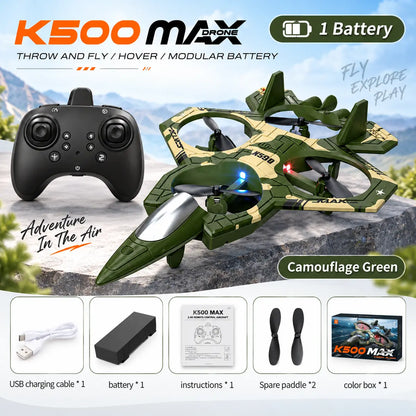 K500 Max RC Fighter Jet Drone with Remote Controller for Kids and Adults