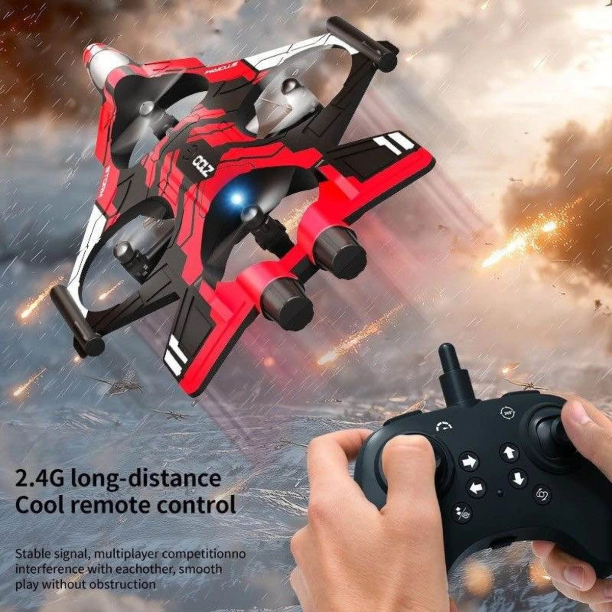 K500 Max RC Fighter Jet Drone with Remote Controller for Kids and Adults