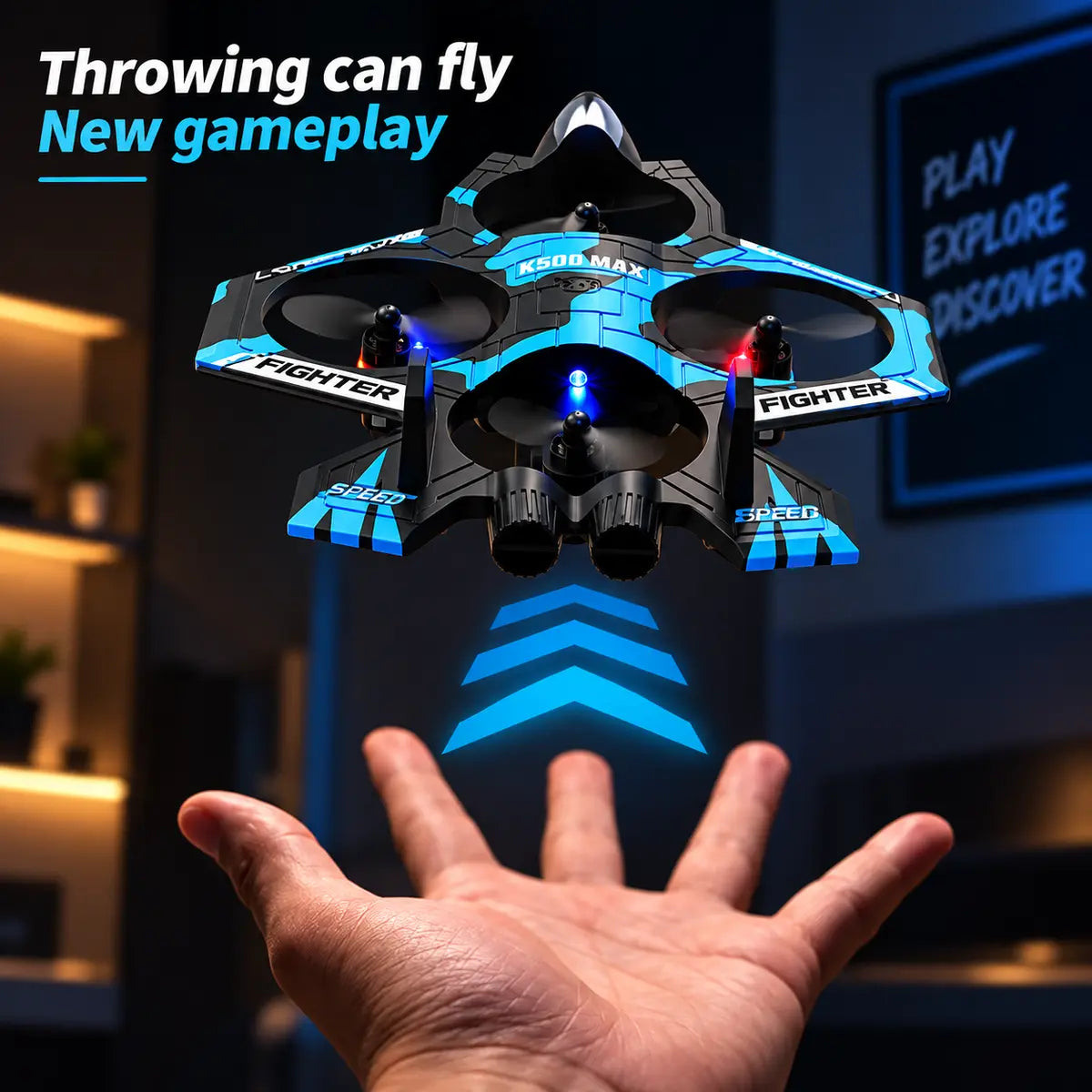 K500 Max RC Fighter Jet Drone with Remote Controller for Kids and Adults