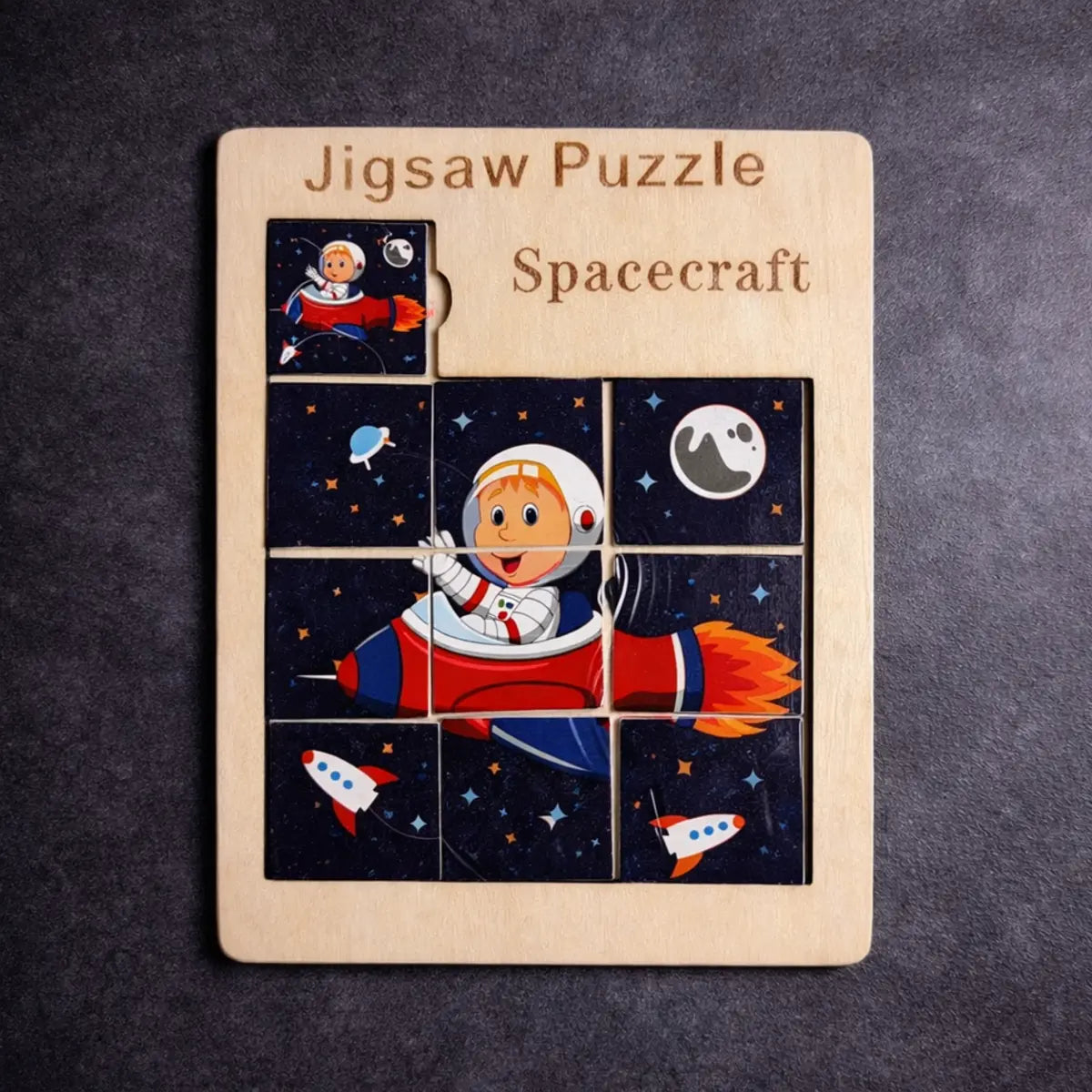 Kids Wooden Jigsaw Puzzle Solving Board Random Design Educational Toy