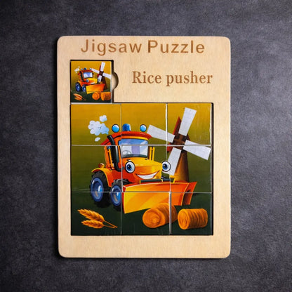 Kids Wooden Jigsaw Puzzle Solving Board Random Design Educational Toy