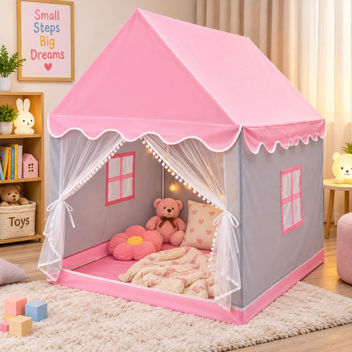 Kids Indoor Playhouse Tent for pretend play and indoor activities