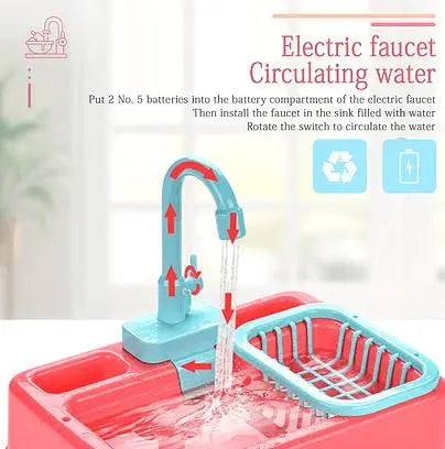 Kitchen Sink Play Set with Running Water - Deliverrpk