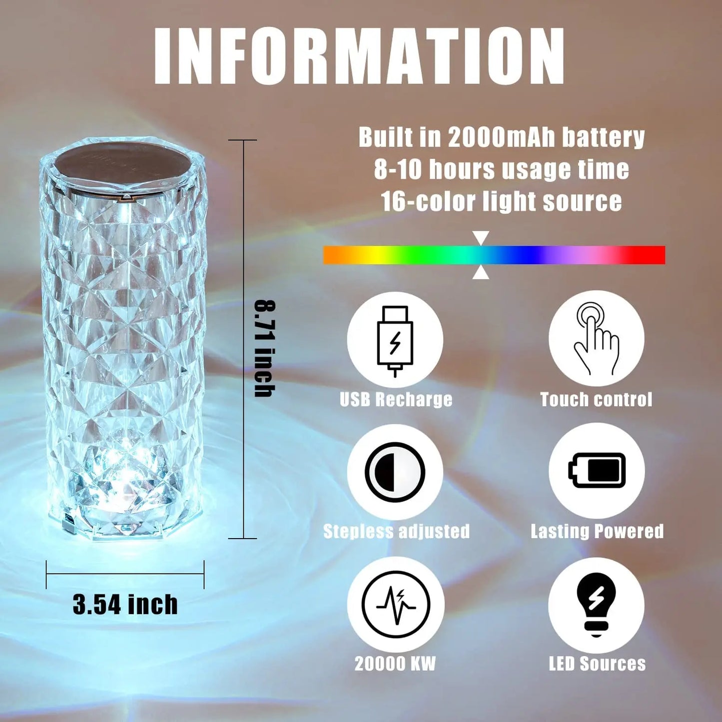 LED Crystal Table Lamp - Deliverrpk