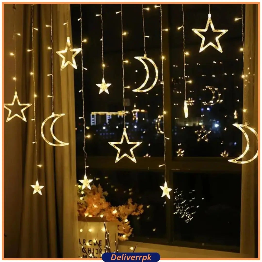 Led Moon Star Curtain Light (2.5M) - Deliverrpk