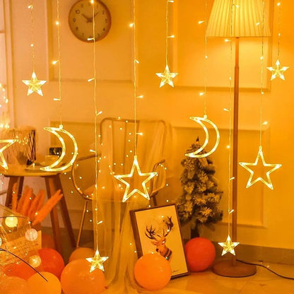 Led Moon Star Curtain Light (2.5M) - Deliverrpk