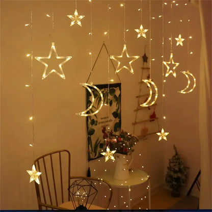 Led Moon Star Curtain Light (2.5M) - Deliverrpk