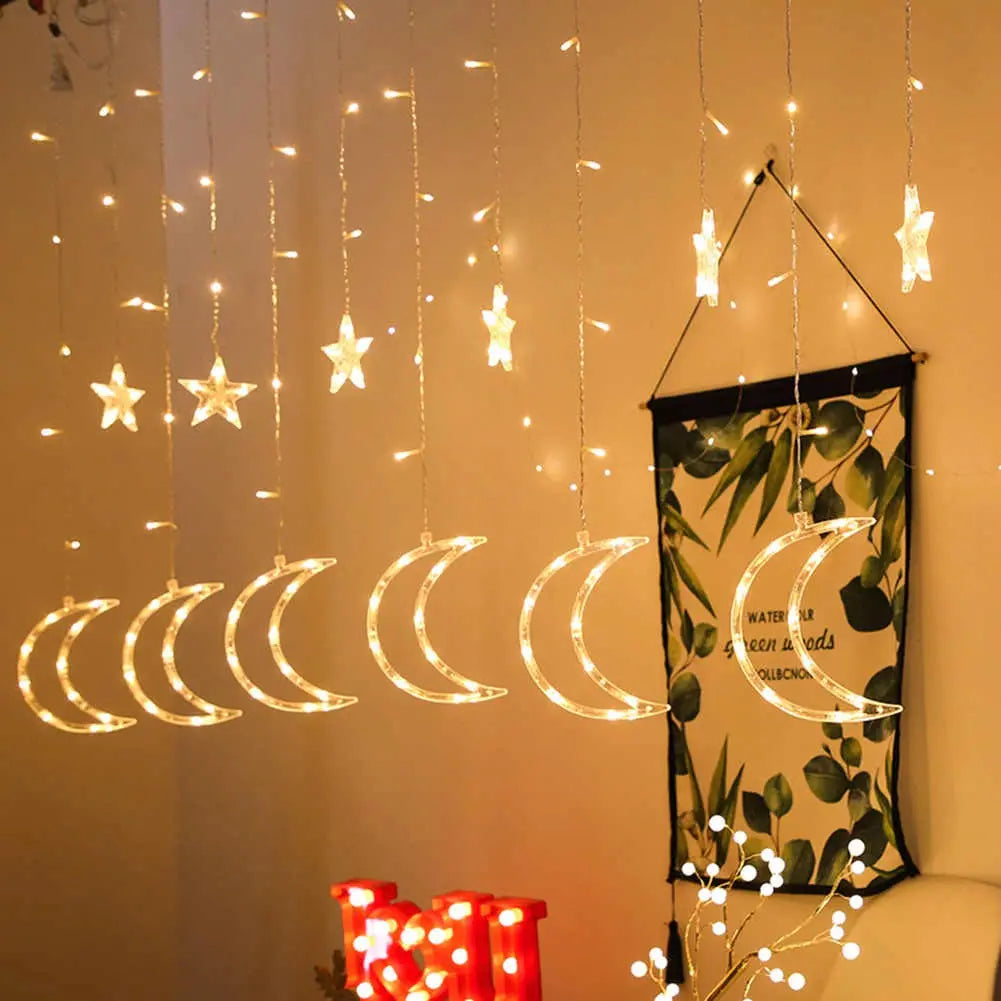 Led Moon Star Curtain Light (2.5M) - Deliverrpk