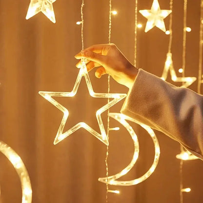 Led Moon Star Curtain Light (2.5M) - Deliverrpk