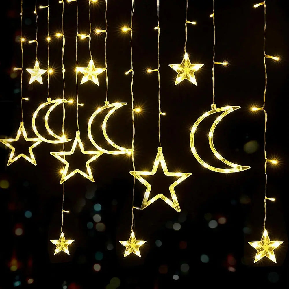 Led Moon Star Curtain Light (2.5M) - Deliverrpk