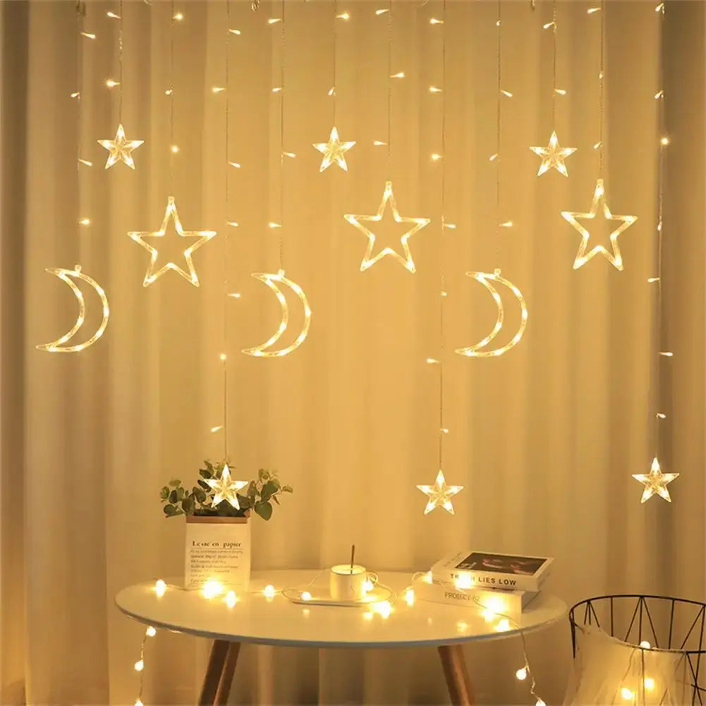 Led Moon Star Curtain Light (2.5M) - Deliverrpk