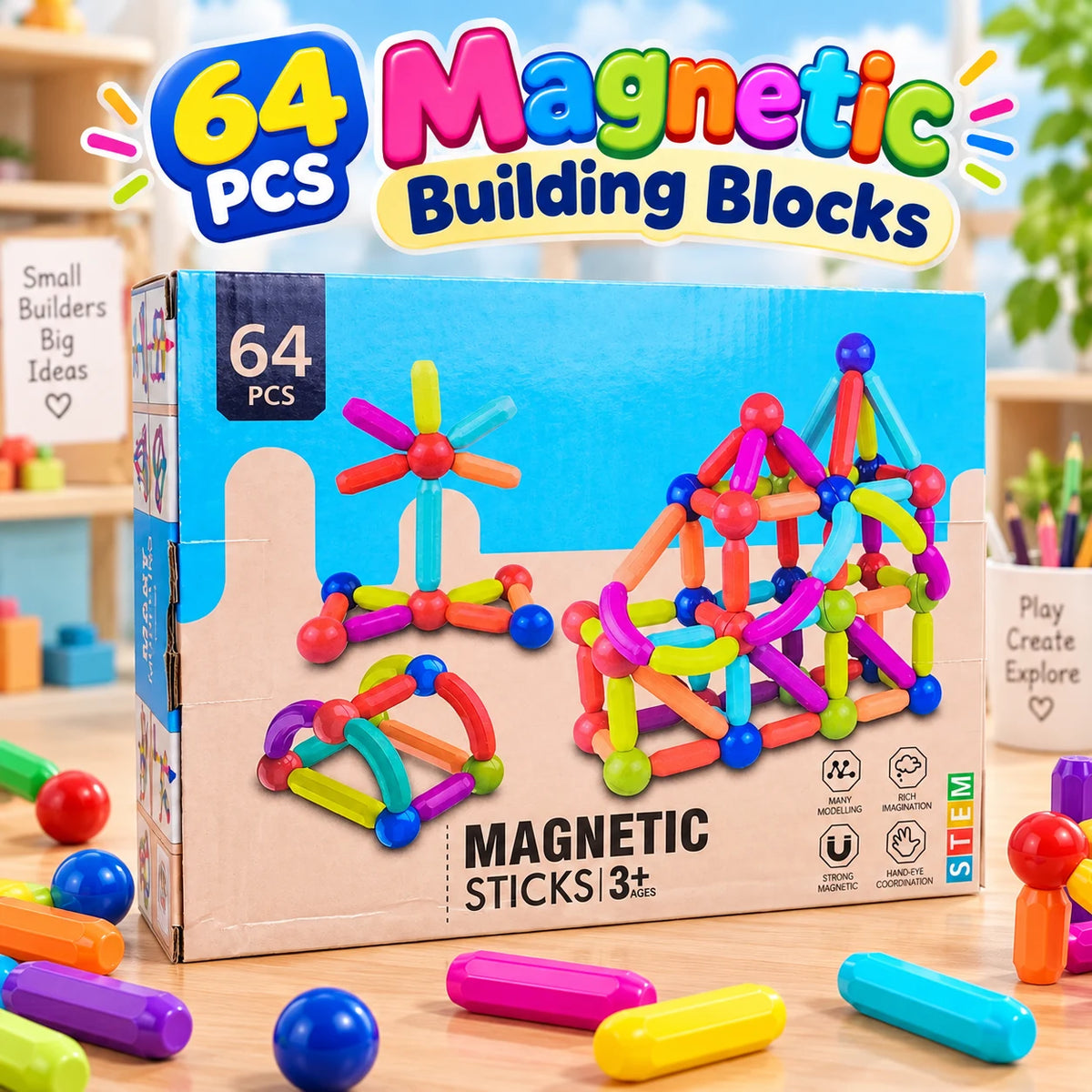 Magnetic Building Blocks Educational Construction Toy for Kids