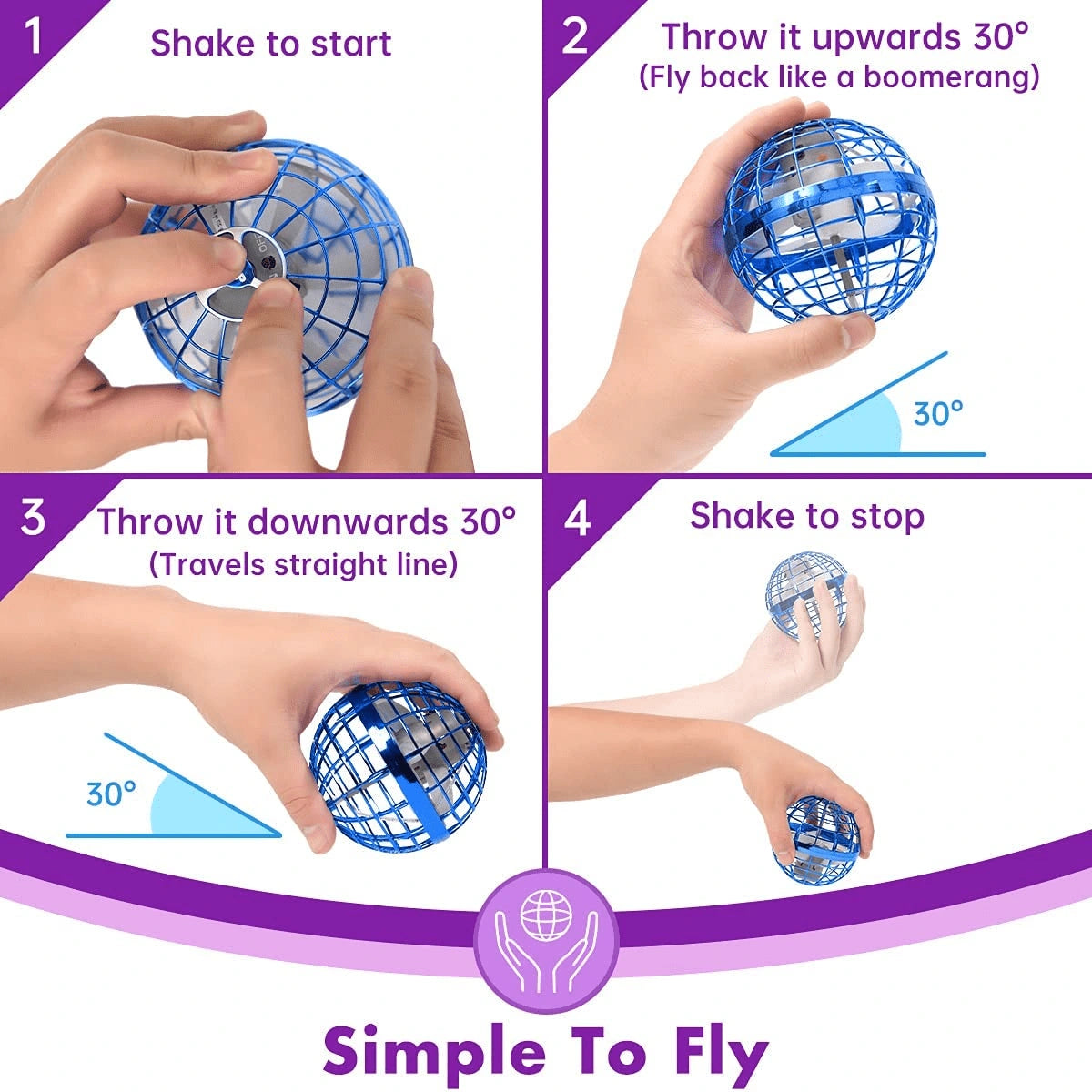 Magic Fly Spinning Ball for Kids interactive flying toy
