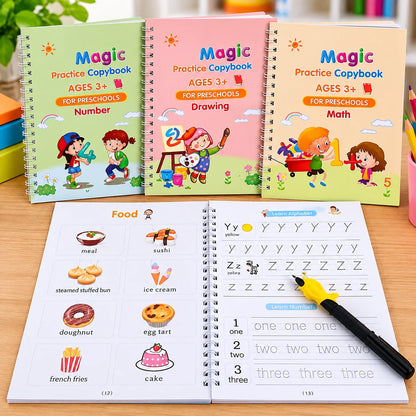 Magic Practice Copybook Set of 4 for kids handwriting practice