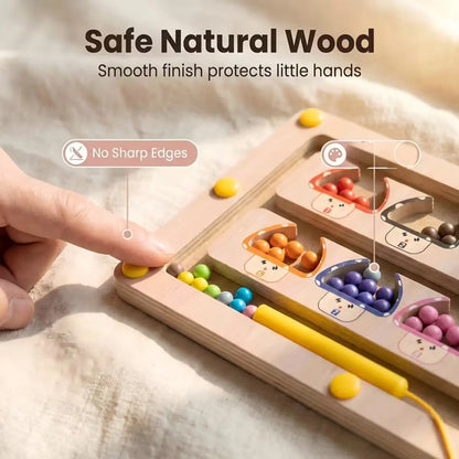 Magnetic Colors and Numbers Matching Maze Game Wooden Educational Activity Board for Kids