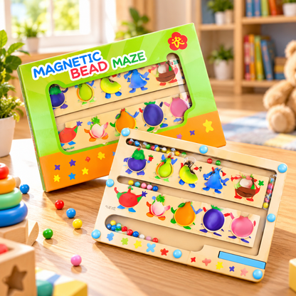 Magnetic Colors and Numbers Matching Maze Game Wooden Educational Activity Board for Kids