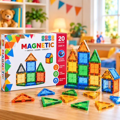 Magnetic Building Tiles for Kids STEM Construction Toy