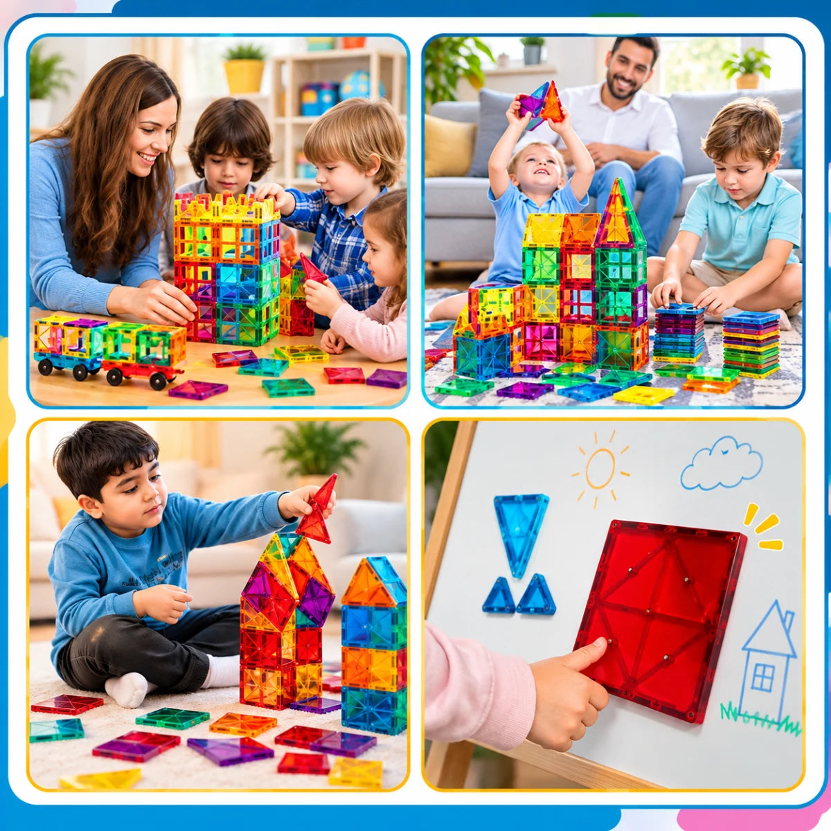 Magnetic Building Tiles for Kids STEM Construction Toy