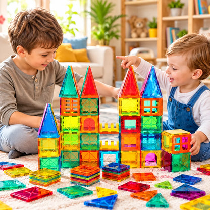 Magnetic Building Tiles for Kids STEM Construction Toy
