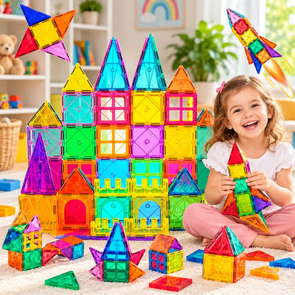 Magnetic Building Tiles for Kids STEM Construction Toy