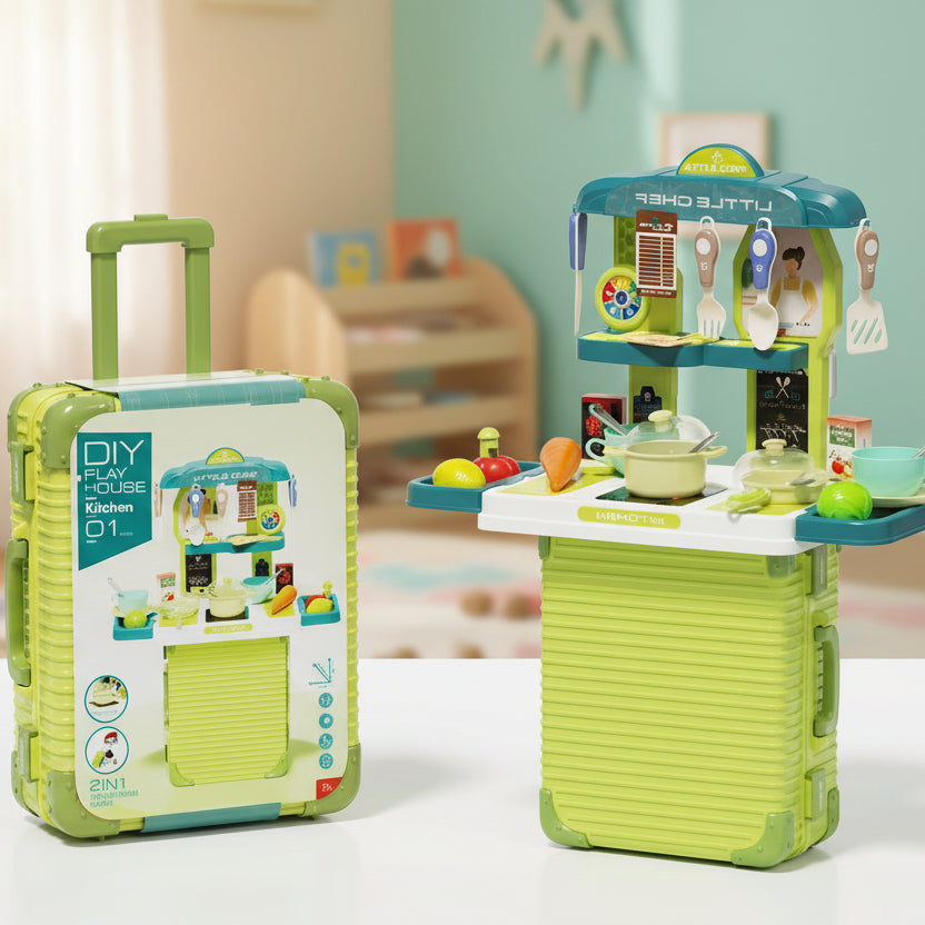 Green Large Kitchen Play Set for Kids