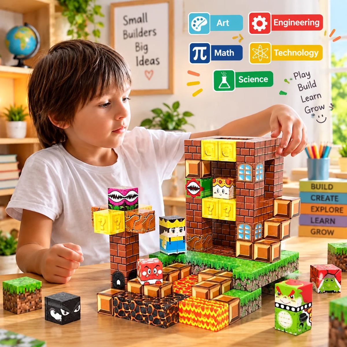 Minecraft Magnetic Building Blocks 100 Pcs for Kids