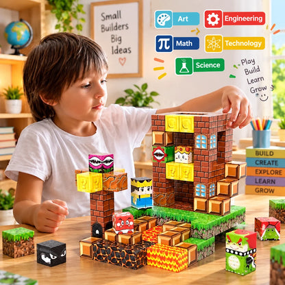 Minecraft Magnetic Building Blocks 100 Pcs for Kids