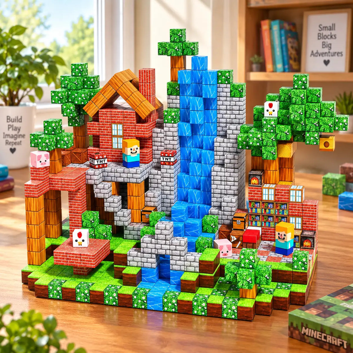 Minecraft Magnetic Building Blocks 100 Pcs for Kids
