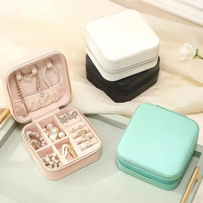 Mini Travel Jewelry Organizer Box with Compartments