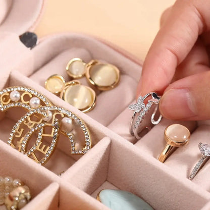 Mini Travel Jewelry Organizer Box with Compartments