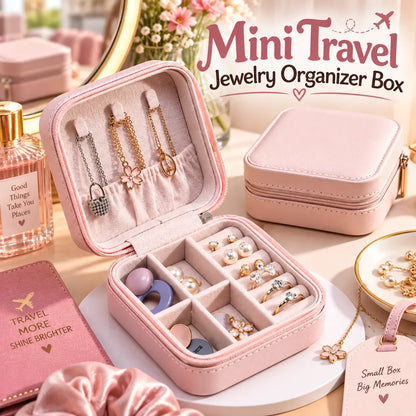 Mini Travel Jewelry Organizer Box with Compartments