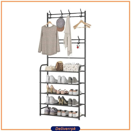 Multifunctional Coat & Shoes Rack - 3 in 1 Deliverr.pk