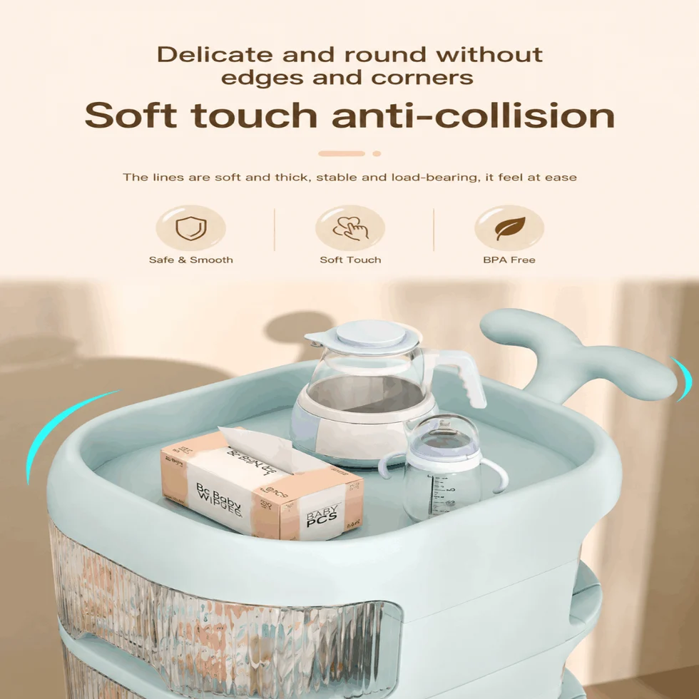 Multipurpose Baby Supplies Storage Trolley