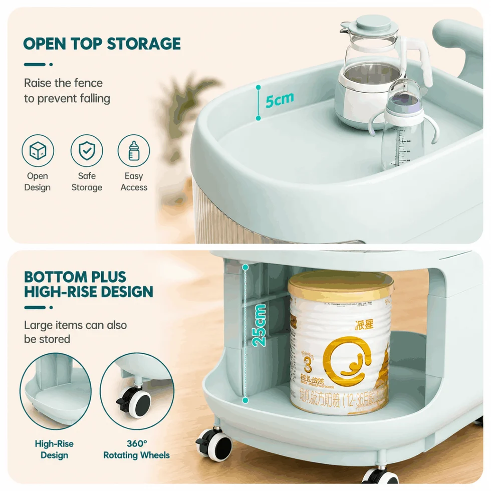 Multipurpose Baby Supplies Storage Trolley