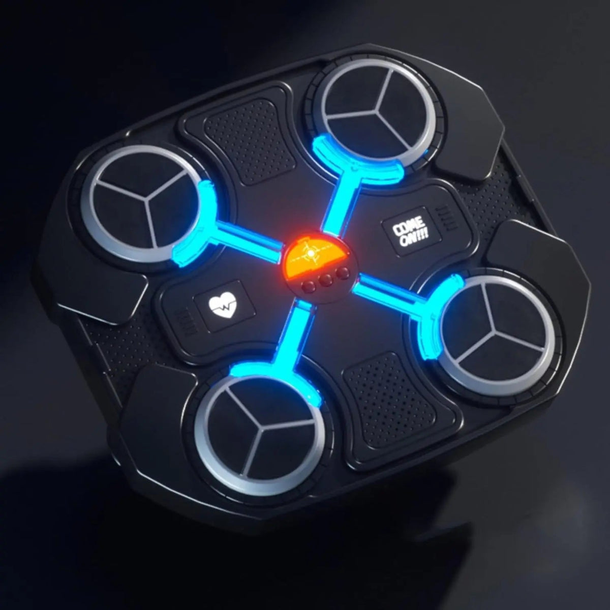 Children's musical boxing machine with LED light targets and black padding