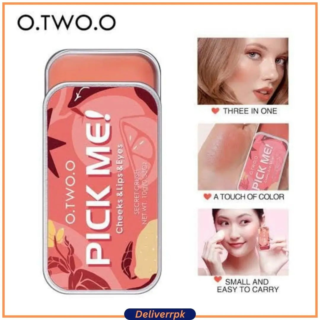 O.TWO.O Multi-functional Makeup Palette CHEEKS & LIPS &EYES 3 IN 1 Deliverr.pk