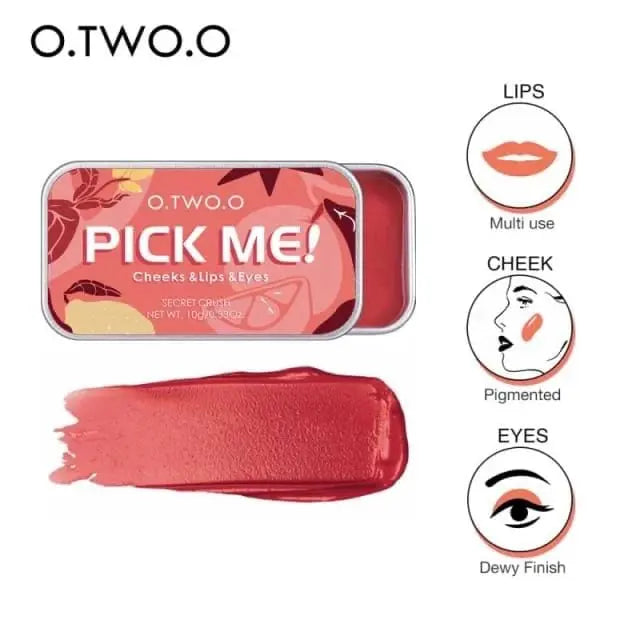 O.TWO.O Multi-functional Makeup Palette CHEEKS & LIPS &EYES 3 IN 1 - Deliverrpk