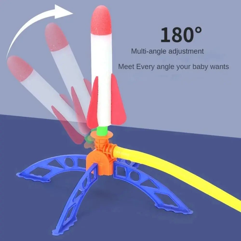 Outdoor Stomp Rocket Launcher Game with Foam Rockets for Kids