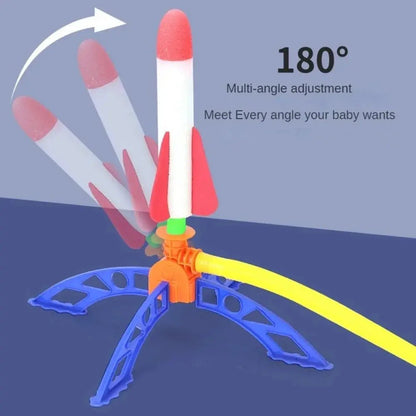 Outdoor Stomp Rocket Launcher Game with Foam Rockets for Kids