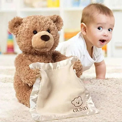 Peek-A-Boo Teddy Bear Toy With Motion and Sound for Kids