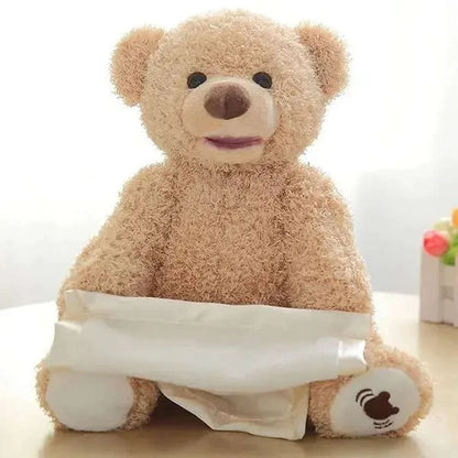 Peek-A-Boo Teddy Bear Toy With Motion and Sound for Kids