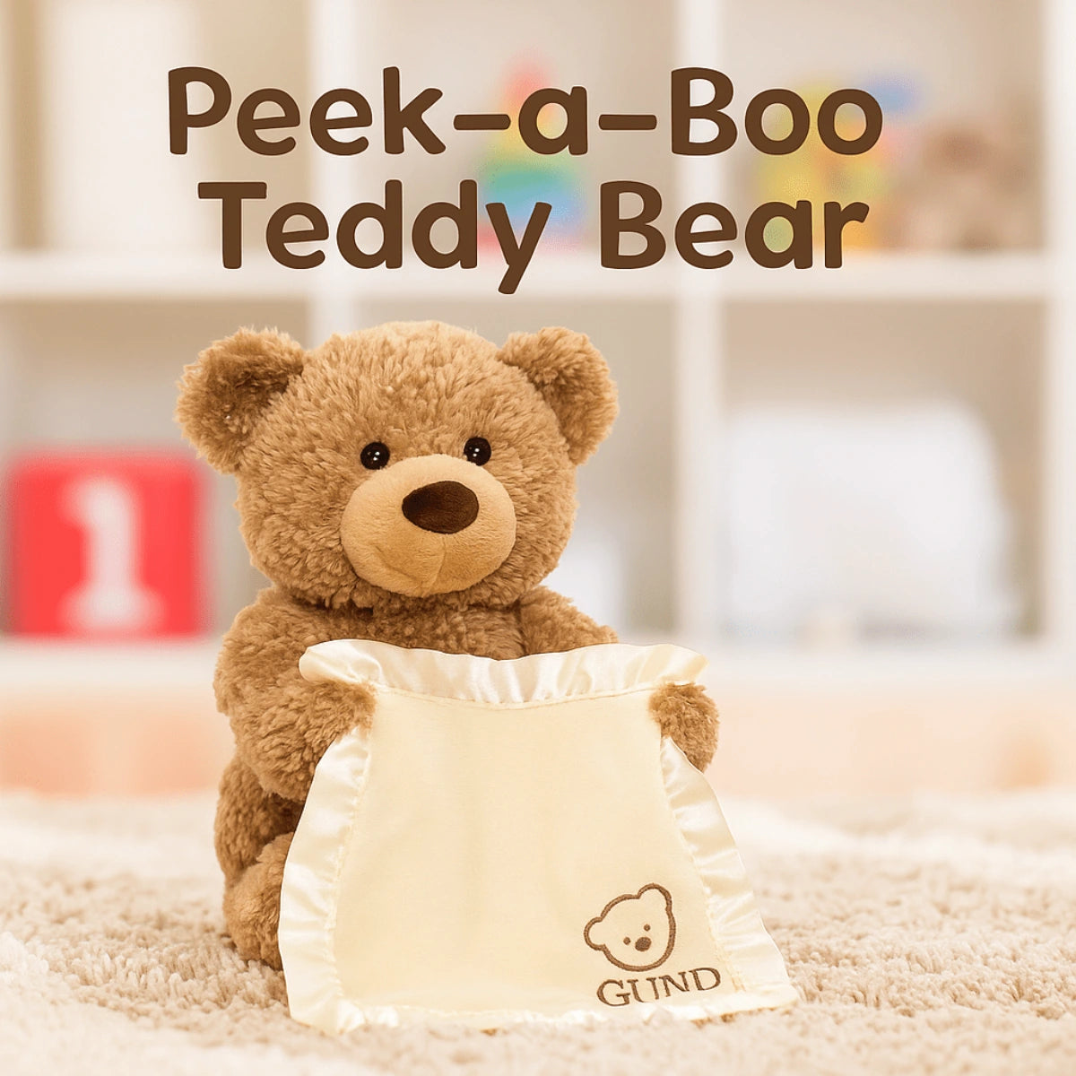 Peek-A-Boo Teddy Bear Toy With Motion and Sound for Kids