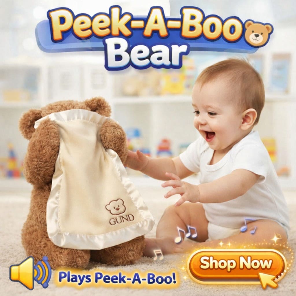 Peek-A-Boo Teddy Bear Toy With Motion & Sound For Kids