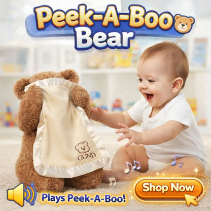 Peek-A-Boo Teddy Bear Toy With Motion & Sound For Kids
